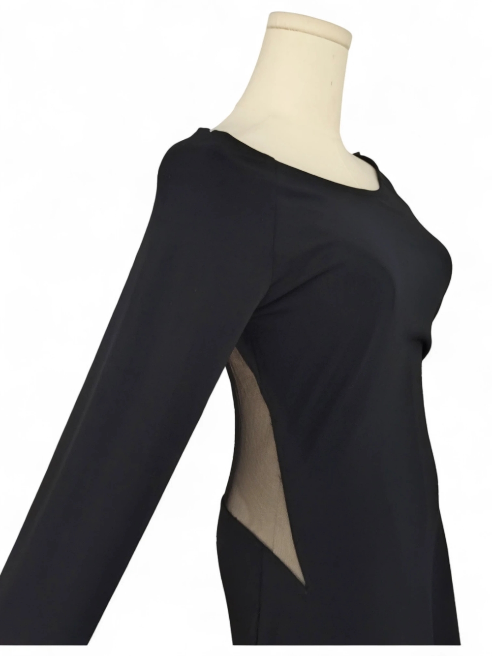 Elizabeth and James Black Bodycon Mesh Sheer Back Dress Womens Medium - Picture 6 of 10